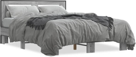 Sengeramme grå sonoma 120x190 cm konstruert tre og metall 8721102614163