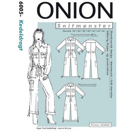 ONION Snittmønster 6005 Kjeledress Str 34 46