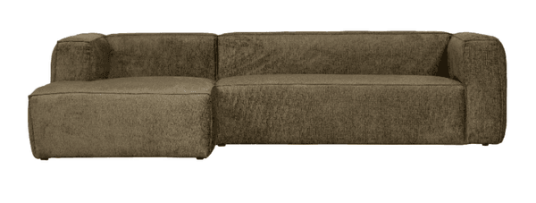 WOOOD Bean Corner Sofa Left Velvet moss