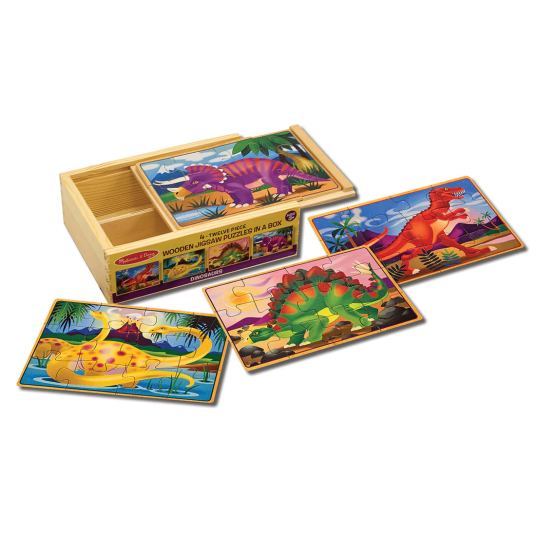 Melissa & Doug Trepuslespill m. 4 x 12 brikker Dinosaurer
