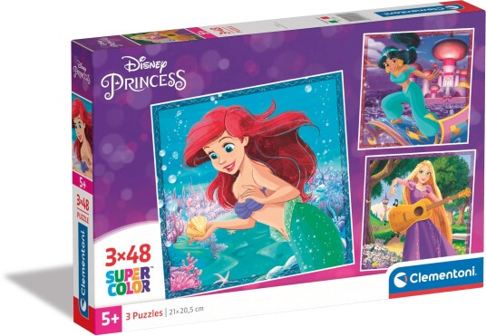 Clementoni Disney Princess Puslespill 3x48 Brikker Clementoni Disney Princess Puslespill 3x48 Brikker