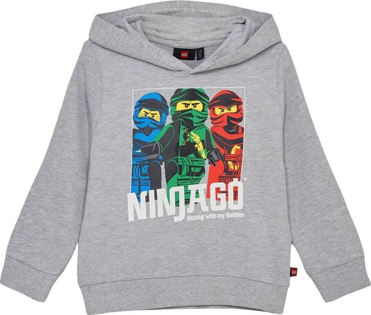 LEGO® Ninjago Hettegenser LWScout 102 Grå Melert m. Ninjaer LEGO® Wear 4 år (104) Hettegenser