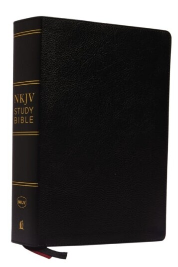Nkjv Study Bible, Premium Bonded Leather, Black, Comfort Print Av Thomas Nelson