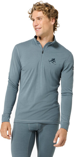 super.natural Men"s Tundra175 Toni Zip 1/4 Stormy Weather/blueberry/f. Grey L