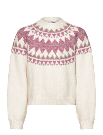 Mango Jacquard Knitted Sweater   White   5 6