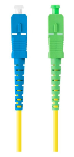 Lanberg - Koblingskabel - Sc/Apc-Enkeltmodus (Hann) Til Sc/Upc-Enkeltmodus (Hann) - 2 M - 3 Mm - Fiberoptisk - Simpleks - 9 / 125 Micron - G.657.A1 - Halogenfri - Gul