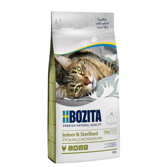 8 + 2 kg gratis! Bozita Feline tørrfòr 10 kg - Indoor & Sterilised