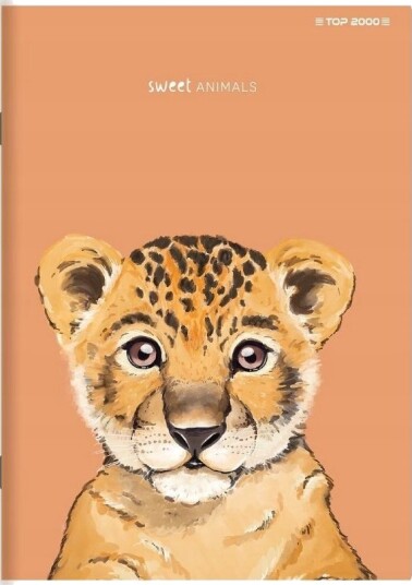 Top 2000 Notatbok Sweet Animal A5/80K Rutet