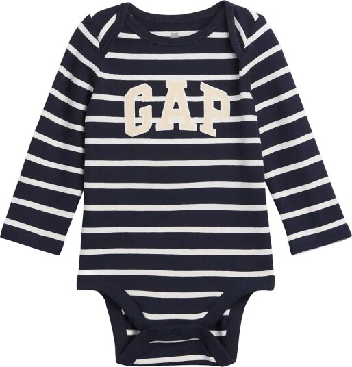 GAP Organic Cotton Gap Logo Bodysuit NAVY UNIFORM STRIPE 50/56
