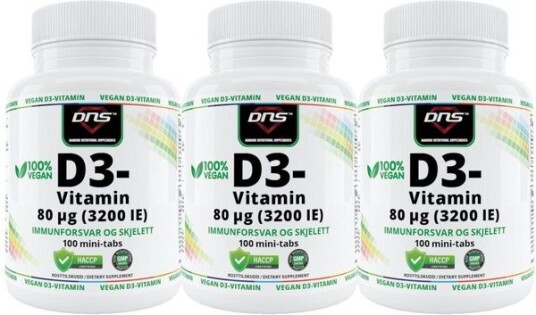 DNS 3 Pack Vegansk Vitamin D3    3 X 100 Tabletter