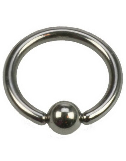 Utgått Sølvfarget Ball Closure Ring i Titan Strl 1.2 x 9 mm med 3 mm kule