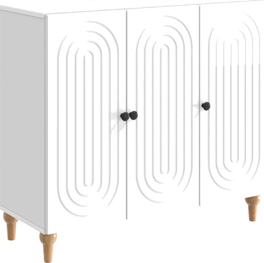 Serviesskap Høgglans hvit 89 x 34,5 x 80 cm Konstruert tre