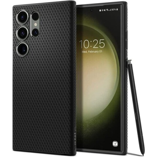 Spigen Liquid Air Mobildeksel for Samsung Galaxy S23 Ultra - Matt Svart