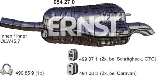 Bakre eksospotte ERNST 054270 Bakre eksospotte ERNST 054270