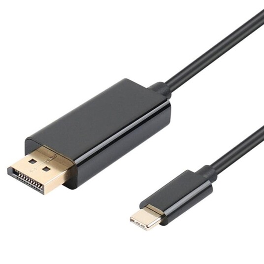 INF USB-C til DisplayPort adapterkabel 1,8 m Sort