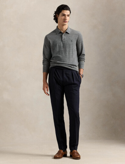 Polo Ralph Lauren Wool Polo-Collar Sweater - Grey - XS Polo Ralph Lauren Wool Polo-Collar Sweater - Grey - XS