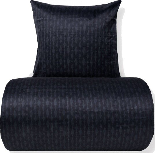 In Style Sengetøy 140x200 cm   Satin   Mørkeblått mønsterdesign