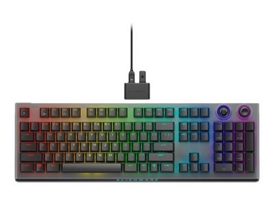 Alienware Tri-Mode Aw920k - Tastatur - Alienfx Per Nøkkel Rgb / 16,8 Millioner Farger - Trådløs - Usb, 2.4 Ghz, Bluetooth 5.1 - Qwerty - Amerikansk Engelsk - Tastsvitsj: Cherry Mx Red - Dark Side Of The Moon