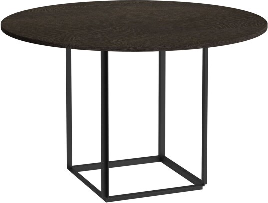 New Works - Florence Dining Table Ø120 Skiva: Trä Rökt Ek Underrede: Svart Spisebord Josefine Hedemann,Knut Bendik Humlevik Tre Farget Metall/tre