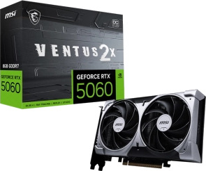 MSI GeForce RTX 5060 VENTUS 2X OC 8GB GDDR7 Grafikkort med 4K Oppløsning