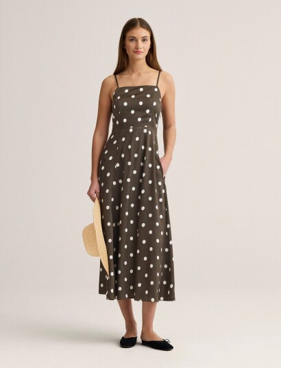 Newhouse Beau Dot Dress Brown 44 Newhouse Beau Dot Dress Brown 44
