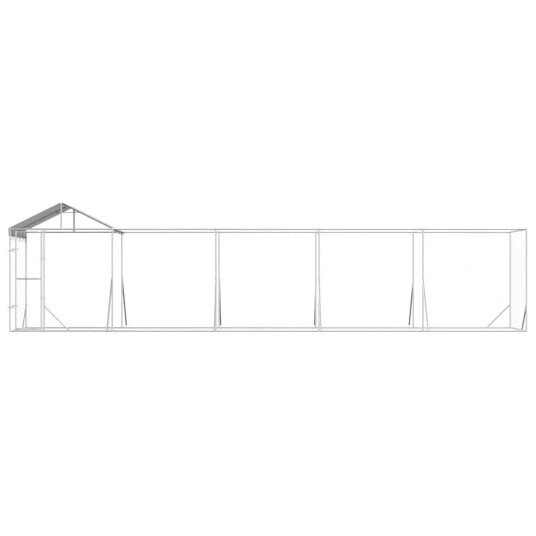 Vidaxl Utendørs Hundekennel Sølv 10X2X2.5 M Galvanisert Stål