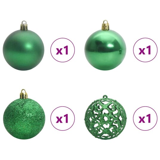 vidaXL Julekule Sett med 150 LED 61 pcs Flerfarget Plast