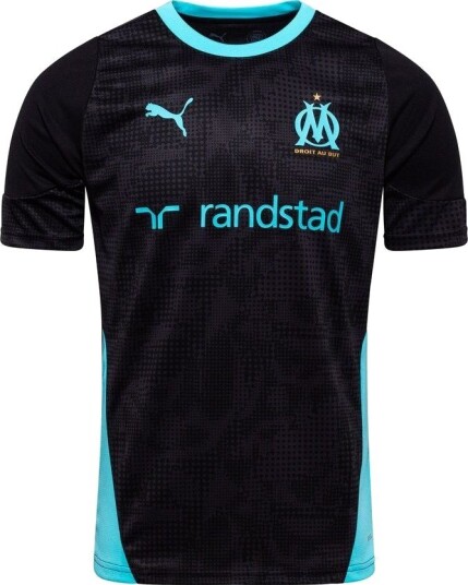   Marseille Trenings T Skjorte   PUMA Svart/Blågrønn Barn størrelse 128 cm
