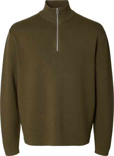 Selected Slmteller Fn Half Zip Noos Khaki green M