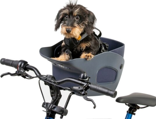 Kvisp Sykkelkurv Til Hund Med Sele Grå S 