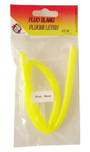 Wiggler Gummislange, 40 cm - fluoriserende gul - 4 mm Wiggler Gummislange, 40 cm - fluoriserende gul - 4 mm