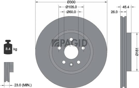 PAGID 55772NC Bremseskive