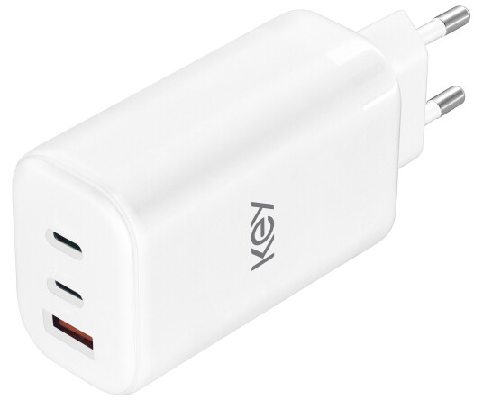 Key Power Vegglader GaN Trio 65W Hvit