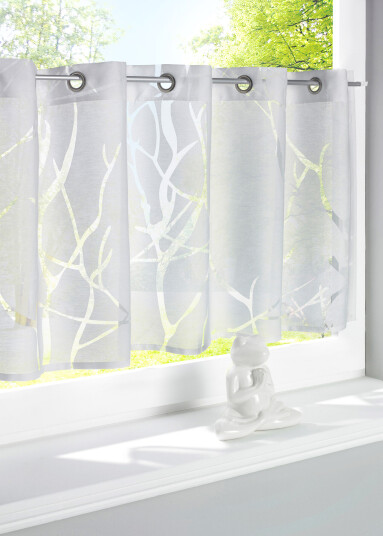 bonprix Kafégardin Roya 1 (H/B: 30/90 cm),2 (H/B: 30/120 cm),3 (H/B: 45/90 cm),4 (H/B: 45/120 cm),5 (H/B: 60/120 cm),6 (H/B: 60/140 cm) hvit