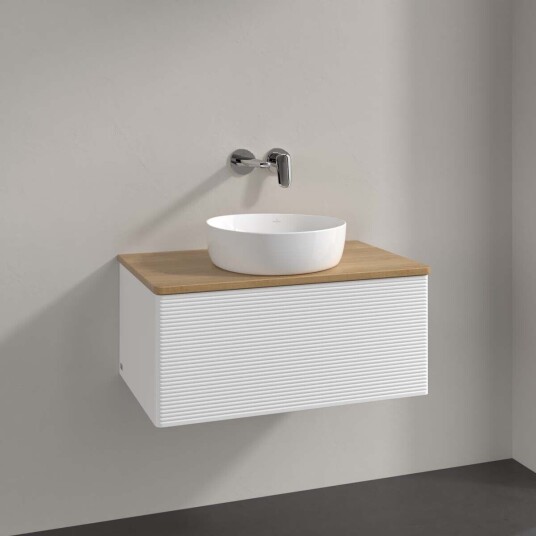 Villeroy & Boch  Antao Servantskap med 1 skuff 80x50x36 cm u/lys Hvit Matt/Eik