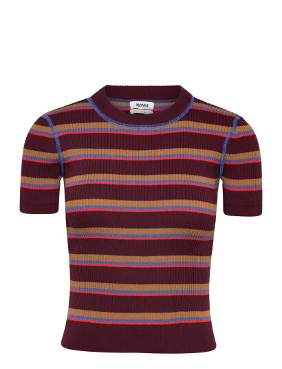 Monki Mini Knitted Top - Burgundy - XXS