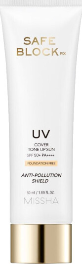 MISSHA Safe Block RX Cover Tone Up Sun [Foundation -Free] SPF50+PA++++