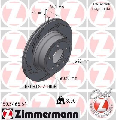 Bremseskive ZIMMERMANN 150.3466.54