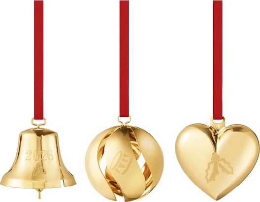 Georg Jensen 2026 ornamentsett 25,2 cm 3 stk gull Georg Jensen 2026 ornamentsett 25,2 cm 3 stk gull