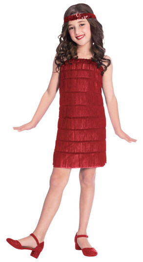 Amscan International Rød Flapper Kjole Barn Karnevalskostyme  Medium