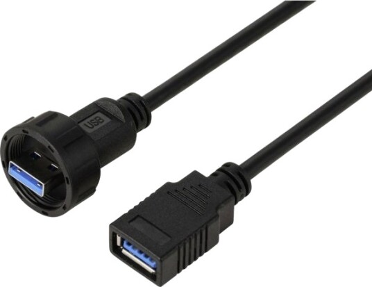 Usb 3.0-Tilkobling På Plugg, Ip67 (Gjenget), Kabel 0,5 M. Tc-E13t-Mu3-Mwa/Fu3-Nwa-0,5Pv-S Vanntett Plastkabel Tc-13543564 Tru Komponenter Innhold: 1 Stk