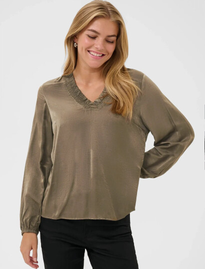 Kaffe Kamille Blouse - Khaki green - 36