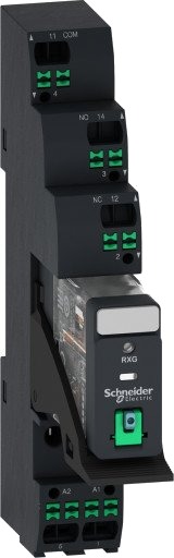Schneider Electric 10 stk Relé med stikkontakt+LED+test 1CO 24VDC push-in, RXG12BDPVP Schneider Electric 10 stk Relé med stikkontakt+LED+test 1CO 24VDC push-in, RXG12BDPVP