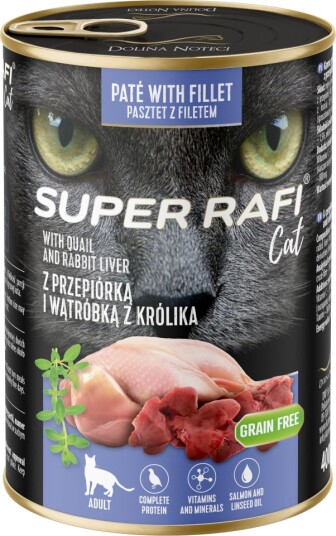 Rafi Våtfôr Cat Super Vaktel Og Kaninlever 12 X 400 G Rafi Våtfôr Cat Super Vaktel Og Kaninlever 12 X 400 G