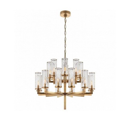Liaison Double Tier Chandelier Antique-Burnished Brass