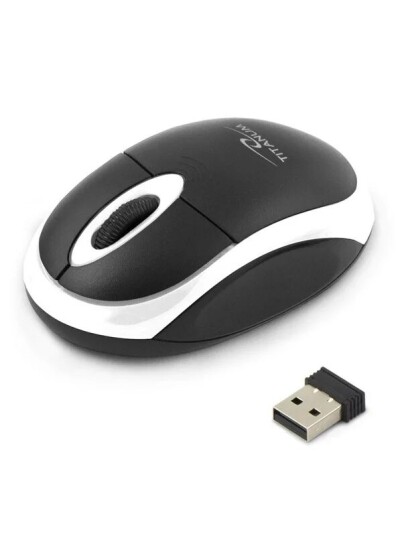 Esperanza TITANUM WIRELESS OPTICAL MOUSE 2.4GHz 3D USB VULTURE WHITE - Ergonomisk mus - Optisk - 3 knapper - Svart