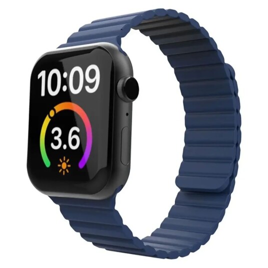 Lippa Apple Watch (42/44/SE/45/49mm) Magnetisk Silikonreim - Mørk Blå