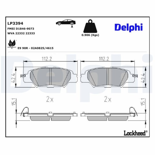 Bremseklosser DELPHI LP3394