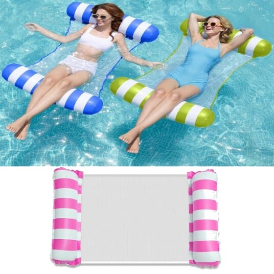 Hengekøye Basseng Flyter Voksne 4 i 1 Multifunksjonelle Oppblåsbare Basseng Flyter PVC Vann Hengekøye Lounge Flyteleker Rosa Hengekøye Basseng Flyter Voksne 4 i 1 Multifunksjonelle Oppblåsbare Basseng Flyter PVC Vann Hengekøye Lounge Flyteleker Rosa