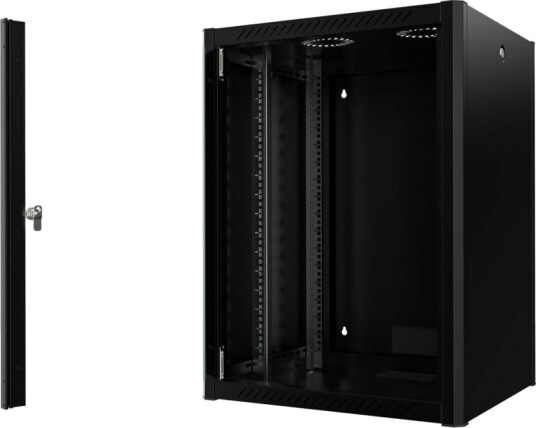 Lanview By Logon Rack Skap 60 X 56 Pro Veggmonterbar Svart Ral 9005 16U 19" Lanview By Logon Rack Skap 60 X 56 Pro Veggmonterbar Svart Ral 9005 16U 19"